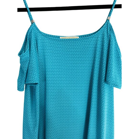 2/$30 Michael Michael Kors M Womens Turquoise Patterned Dress - Picture 7 of 11